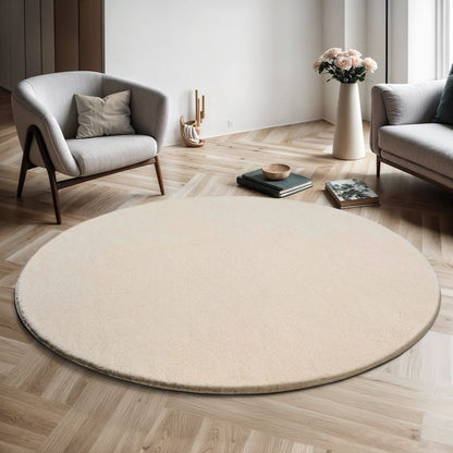 Loft washable | Beige | Hochflorteppich | rund
