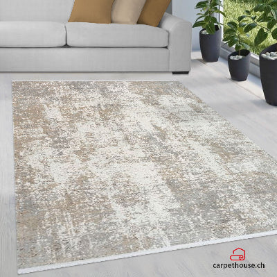 Fabia – Hochwertiger Design-Teppich mit Fransen 71290 70-Beige