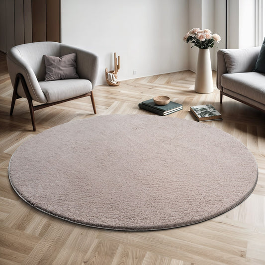 Hochflor Teppich Loft 37 760 Sand – Rund