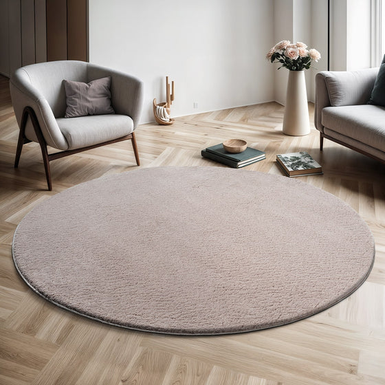 Hochflor Teppich Loft 37 760 Sand – Rund