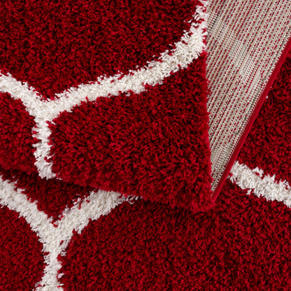 Madrid Rot – Runder Hochflor Teppich