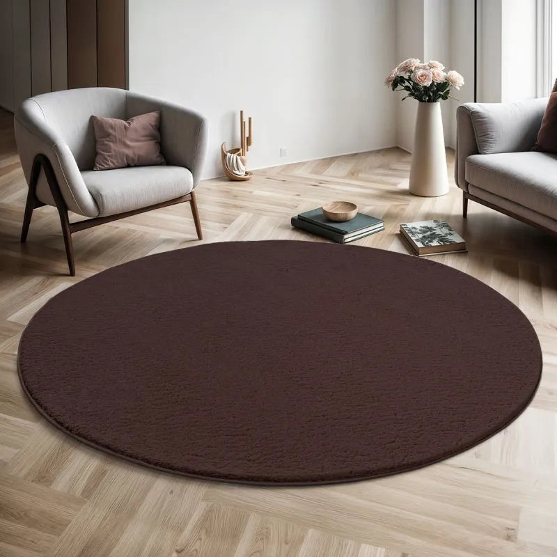 Hochflor Teppich Loft 37 80 Brown – Rund