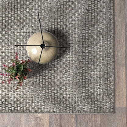 Merinos Helsinki Outdoor-Flachgewebe-Teppich in Taupe