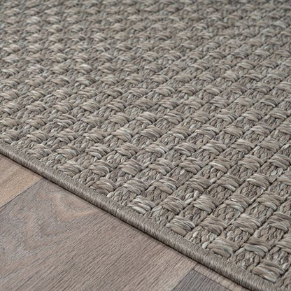 Merinos Helsinki Outdoor-Flachgewebe-Teppich in Taupe