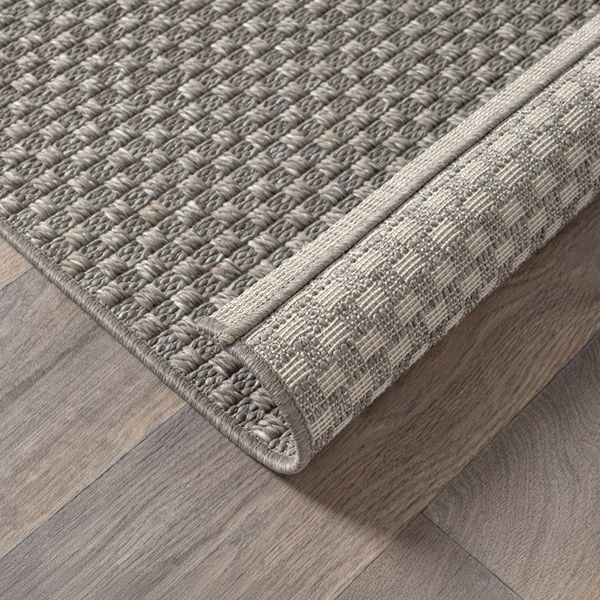 Merinos Helsinki Outdoor-Flachgewebe-Teppich in Taupe