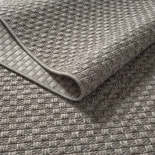 Merinos Helsinki Outdoor-Flachgewebe-Teppich in Taupe