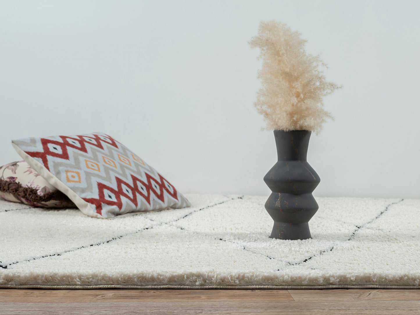 Ideal Shaggy Hochflorteppich 80259 390-White Black