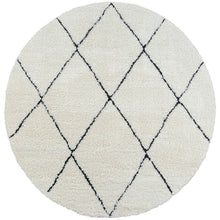 Bild im Galerie-Viewer laden (Ideal Shaggy Hochflorteppich 80260 390 White Black – Rund)
