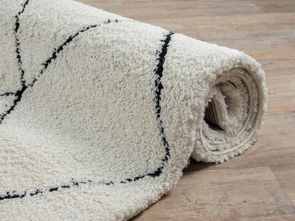 Ideal Shaggy Hochflorteppich 80260 390-White Black