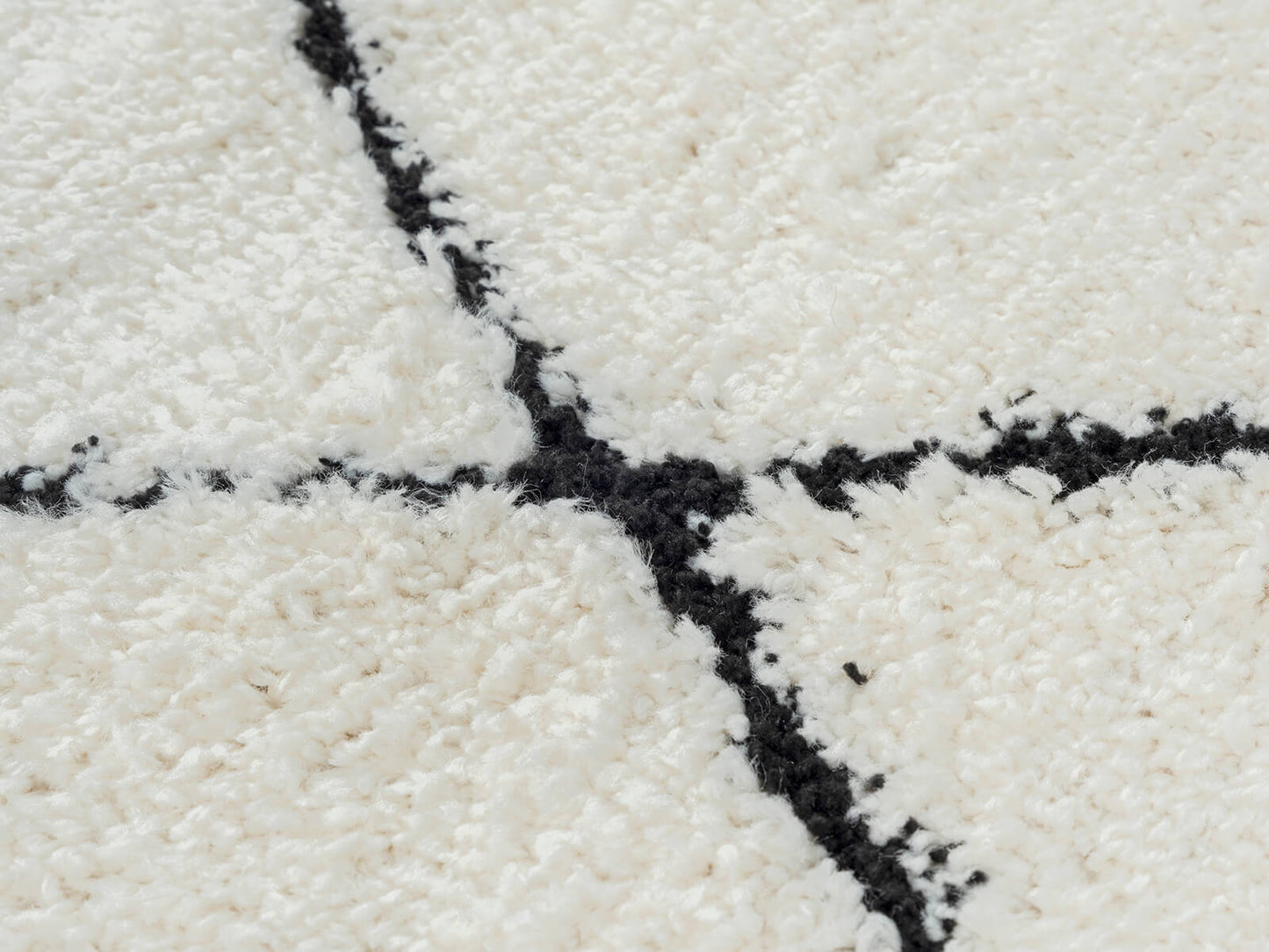 Ideal Shaggy Hochflorteppich 80260 390 White Black – Rund