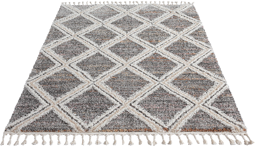 Uvita Teppich Handmade-Look 3D mit Fransen, 80265 111-Multi