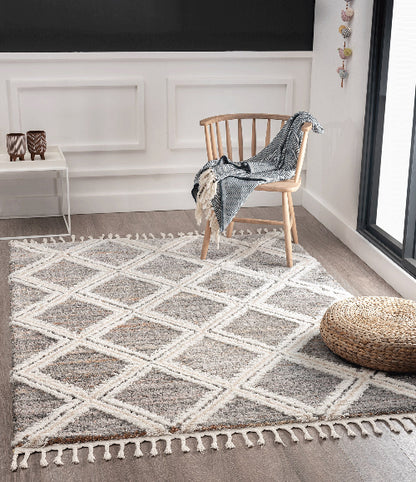 Uvita Teppich Handmade-Look 3D mit Fransen, 80265 111-Multi