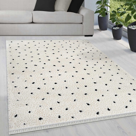 Ideal Shaggy Hochflorteppich 80406 260-Cream mit fransen