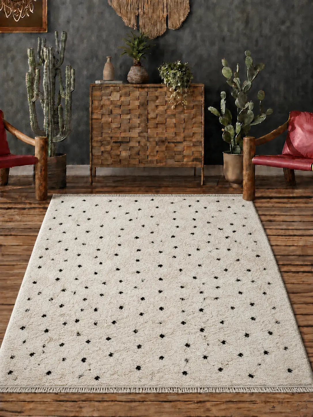 Ideal Shaggy Hochflorteppich 80406 260-Cream mit fransen