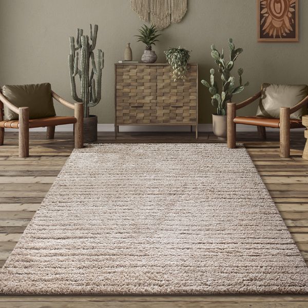 Ideal Shaggy Hochflor-Teppich in Beige