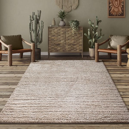 Ideal Shaggy Hochflor-Teppich in Beige