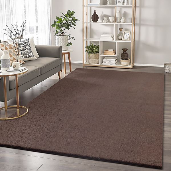 Cozy Waschbarer Teppich mit weichem Flor, 80 80-Brown