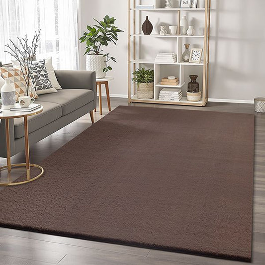 Cozy Waschbarer Teppich mit weichem Flor, 80 80-Brown
