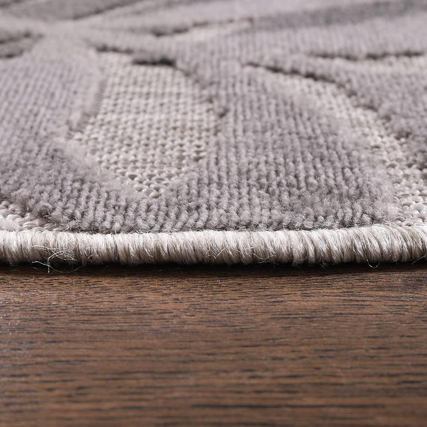 Floral Outdoor Teppich Rund, Gray – Wetterfest, Wasserabweisend & Pflegeleicht | Balkon, Terrasse & Garten
