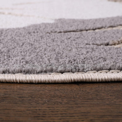 Floral Outdoor Teppich Rund, Beige – Wetterfest, Wasserabweisend & Pflegeleicht | Für Balkon, Terrasse & Garten