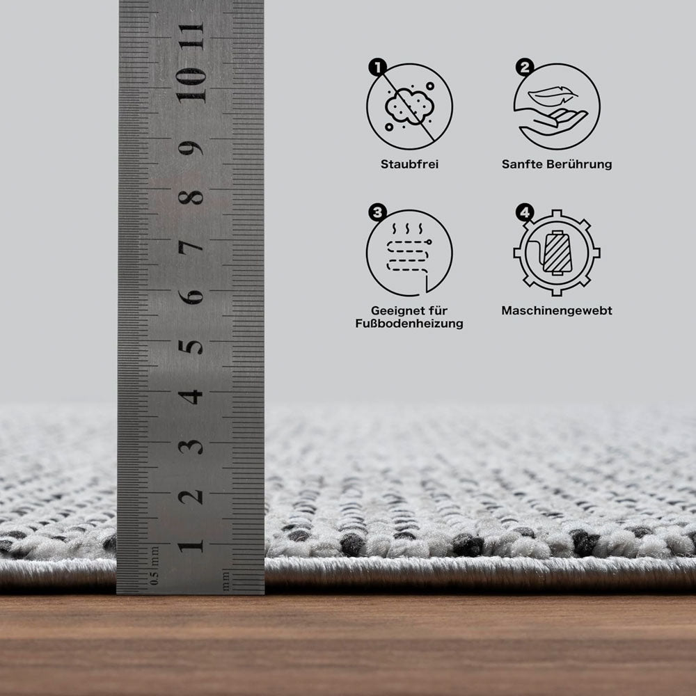 Sanat  Lora Soft Loop Teppich, schwarz