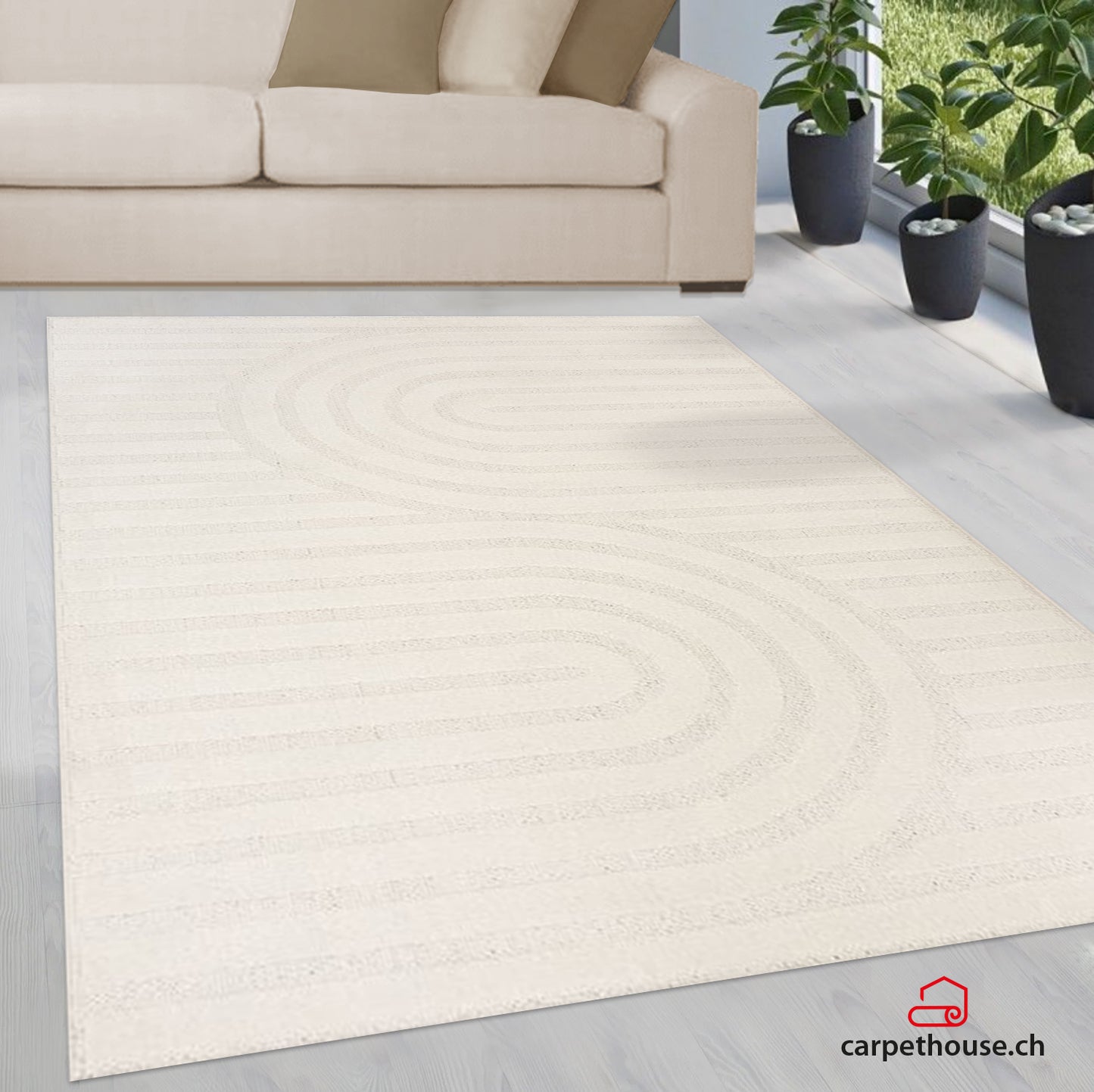 Glance Moderner Teppich, 8520 160-Cream