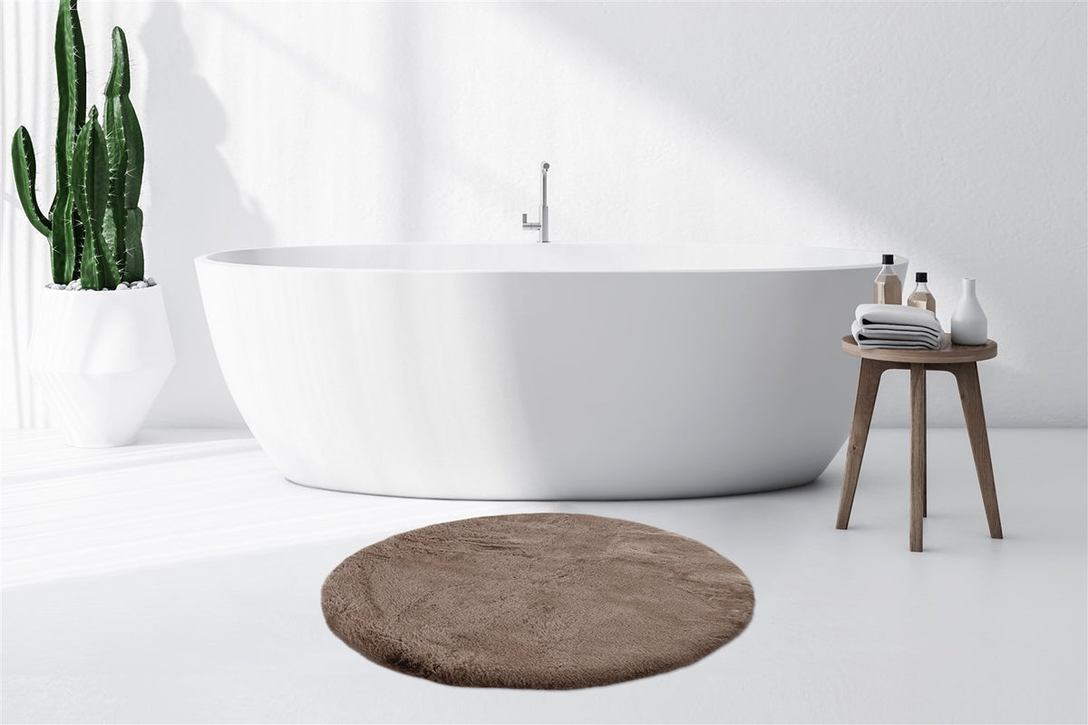 Badematte Rabbit 225 Dunkelbeige Ø 100cm RUND