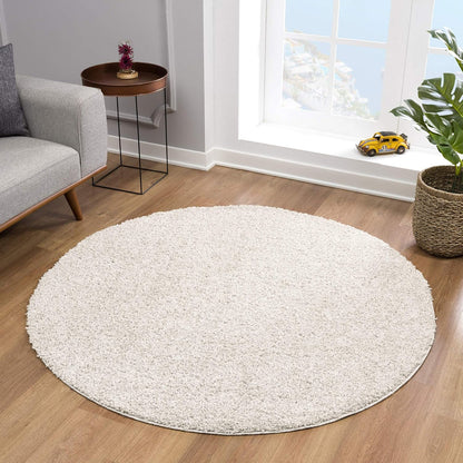 Loca New | Cream | Hochflorteppich | rund