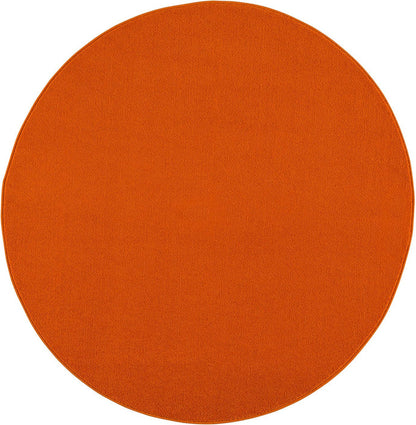 Uni | Orange | Kurzflorteppich | rund
