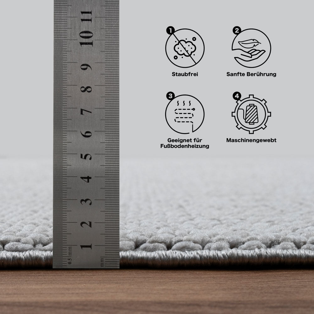 Sanat  Lora Soft Loop Teppich, hellgrau