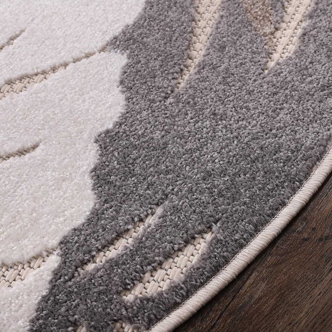 Floral Outdoor Teppich Rund, Beige – Wetterfest, Wasserabweisend & Pflegeleicht | Für Balkon, Terrasse & Garten