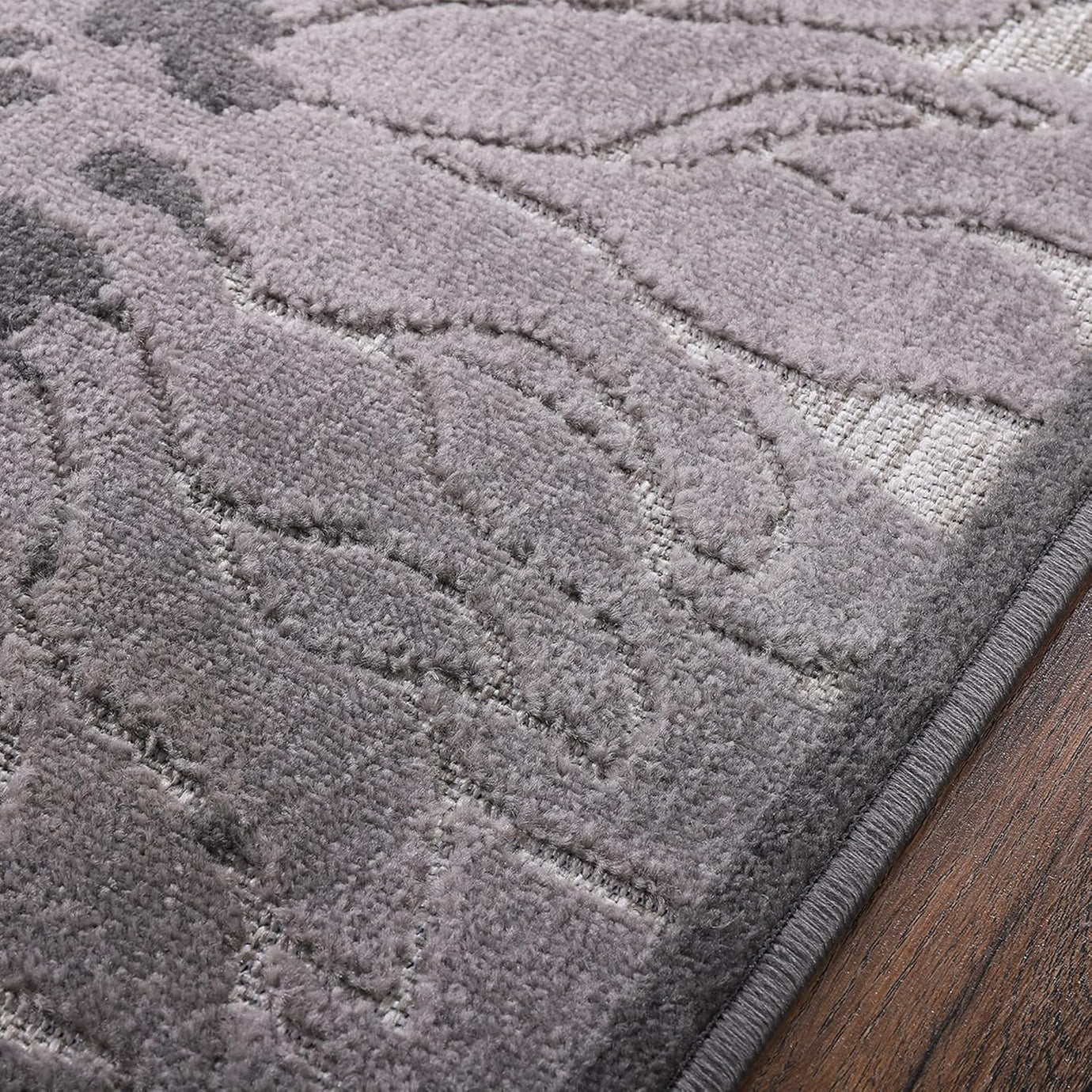 Floral Outdoor Teppich, Gray – Wetterfest, Wasserabweisend & Pflegeleicht | Balkon, Terrasse & Garten