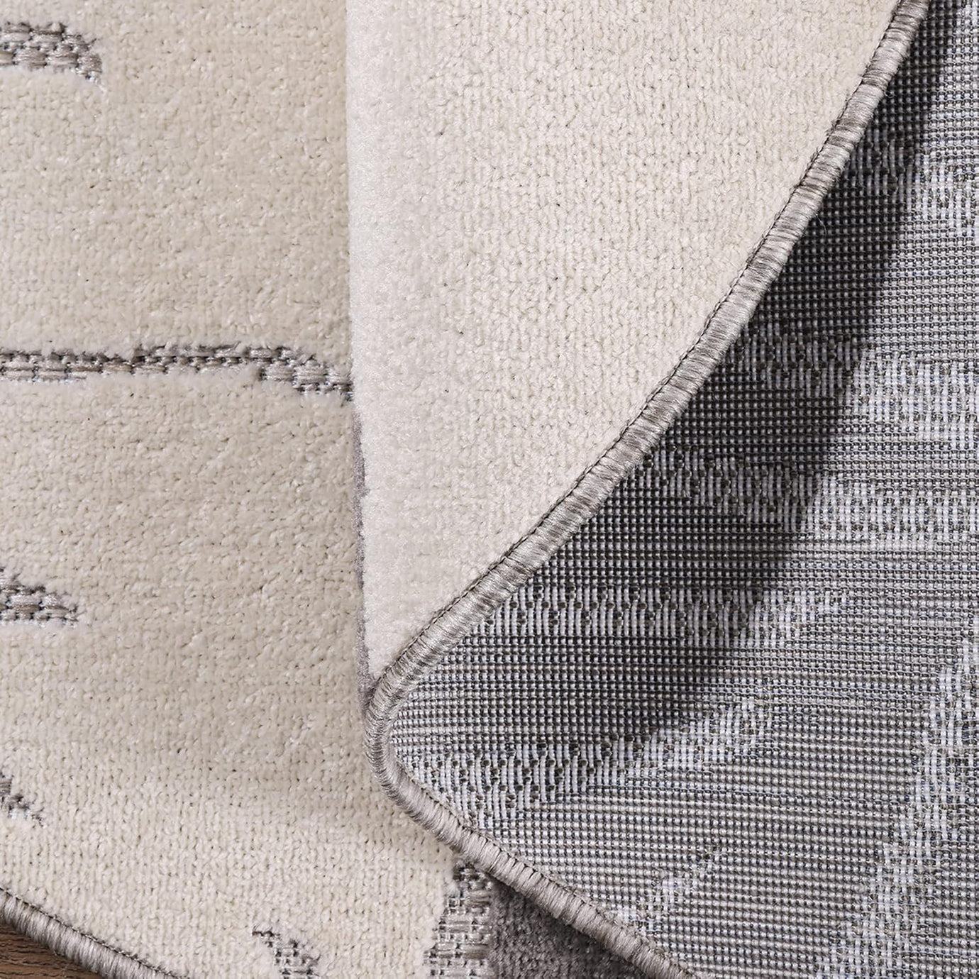 Floral Outdoor Teppich Rund, Blau-Beige – Wetterfest, Wasserabweisend & Pflegeleicht | Für Balkon, Terrasse & Garten