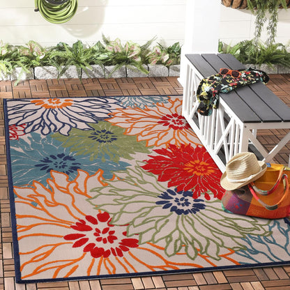Floral Outdoor Teppich, Multi – Wetterfest, Wasserabweisend & Pflegeleicht | Balkon, Terrasse & Garten (Kopie)