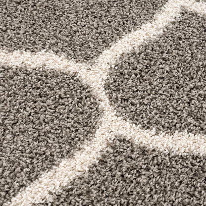 Madrid Hellgrau – Runder Hochflor Teppich