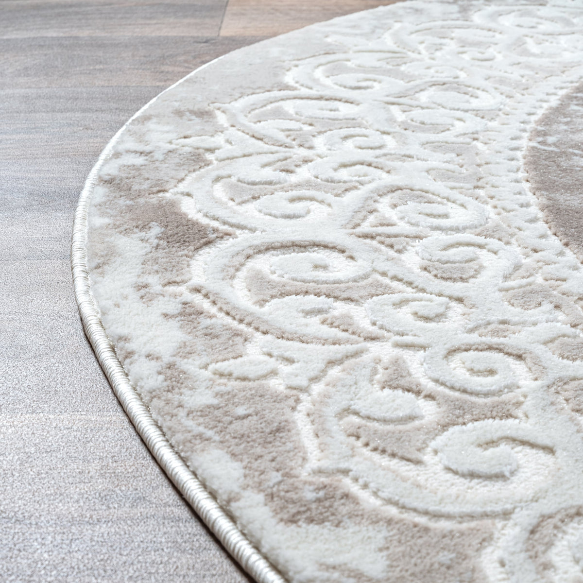 Harmony | Beige | Kurzflorteppich | rund