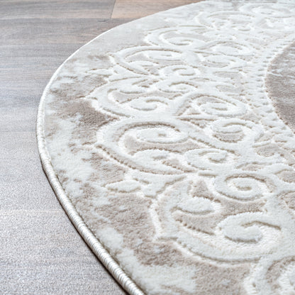 Harmony | Beige | Kurzflorteppich | rund