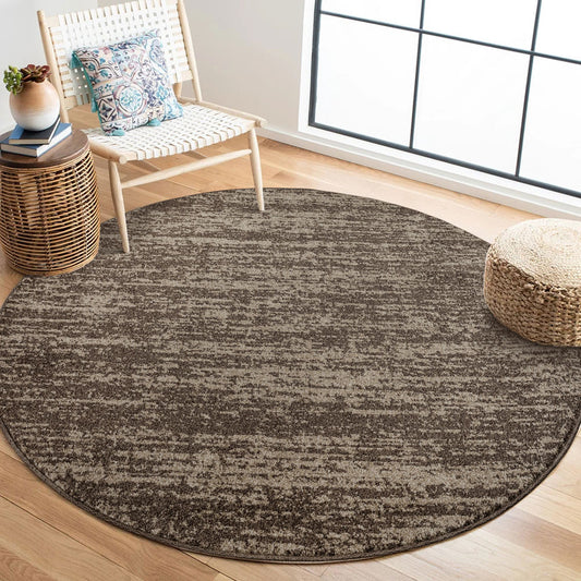 Runder Teppich Oslo 9600 Brown | Moderner Kurzflor