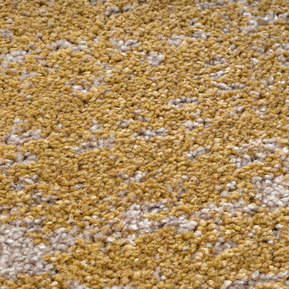 Runder Teppich Oslo 9605 Gold | Moderner Kurzflor