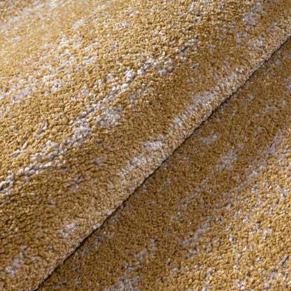 Runder Teppich Oslo 9605 Gold | Moderner Kurzflor
