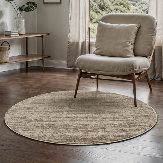 Runder Teppich Oslo 9601 Beige | Moderner Kurzflor