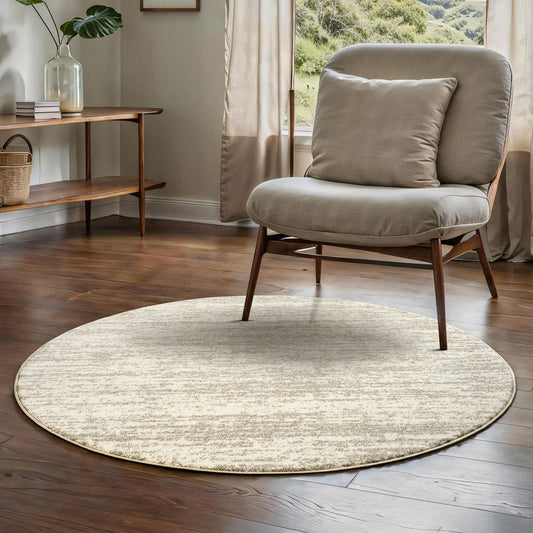 Runder Teppich Oslo 9603 Cream | Moderner Kurzflor