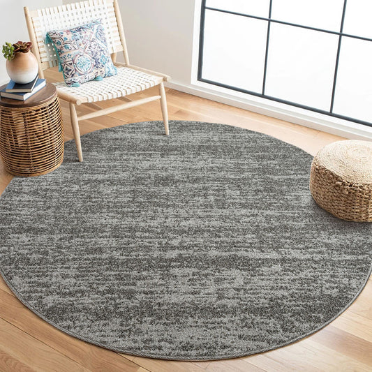 Runder Teppich Oslo 9604 Gray | Moderner Kurzflor