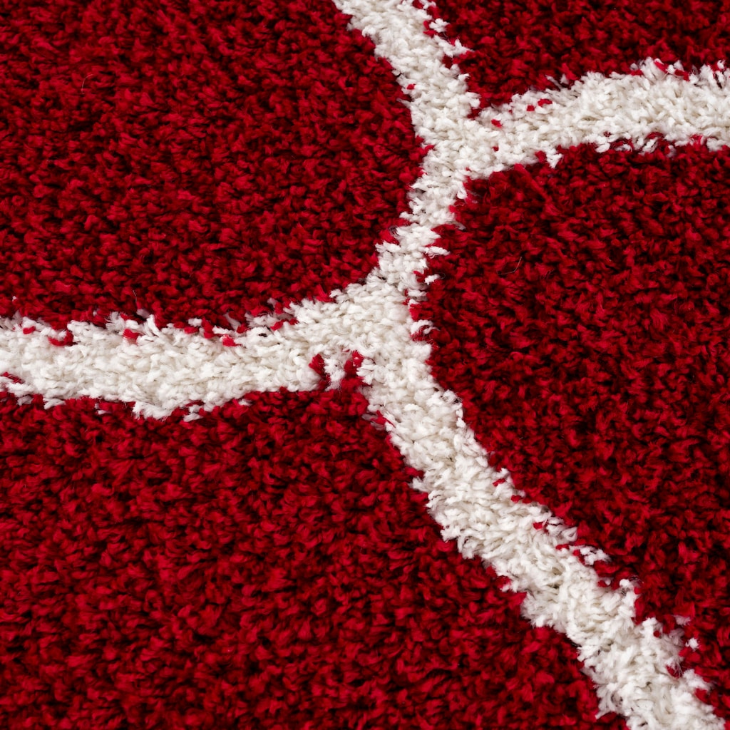 Madrid Rot – Runder Hochflor Teppich
