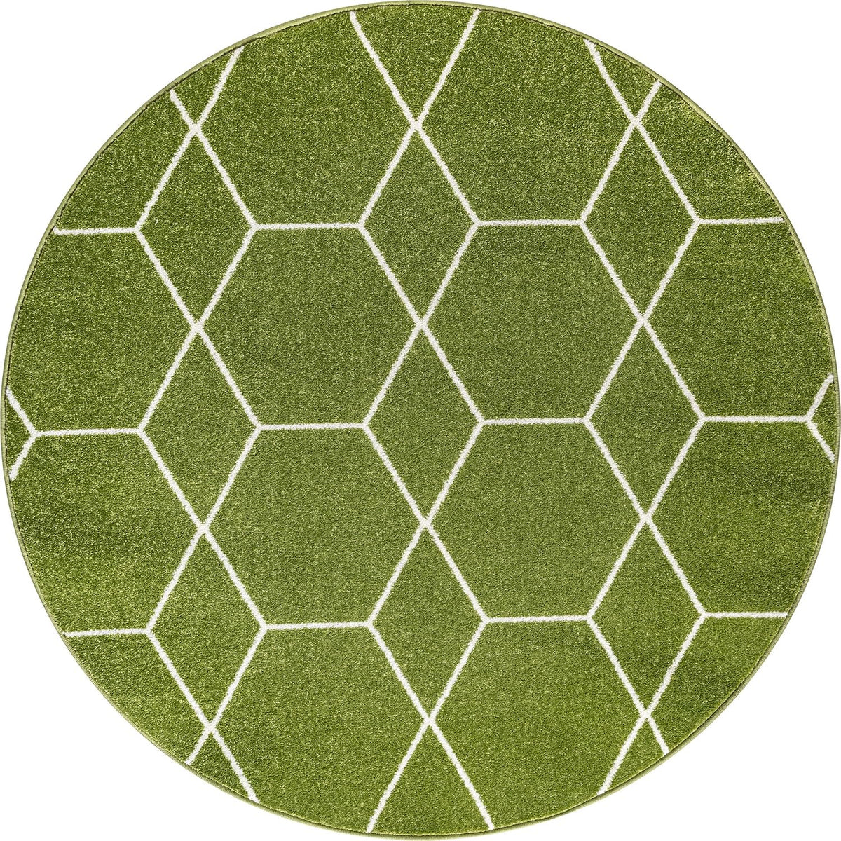 Sanat Trellis – Kurzflor-Teppich Rund Grün