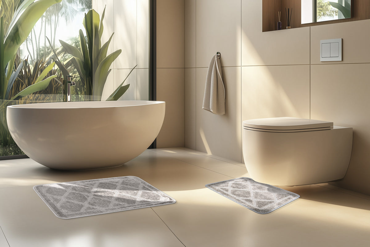 Badematte Lagoon 125 Silber  2er-Set