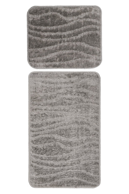Tapis de bain Lagoon 225 argent, lot de 2