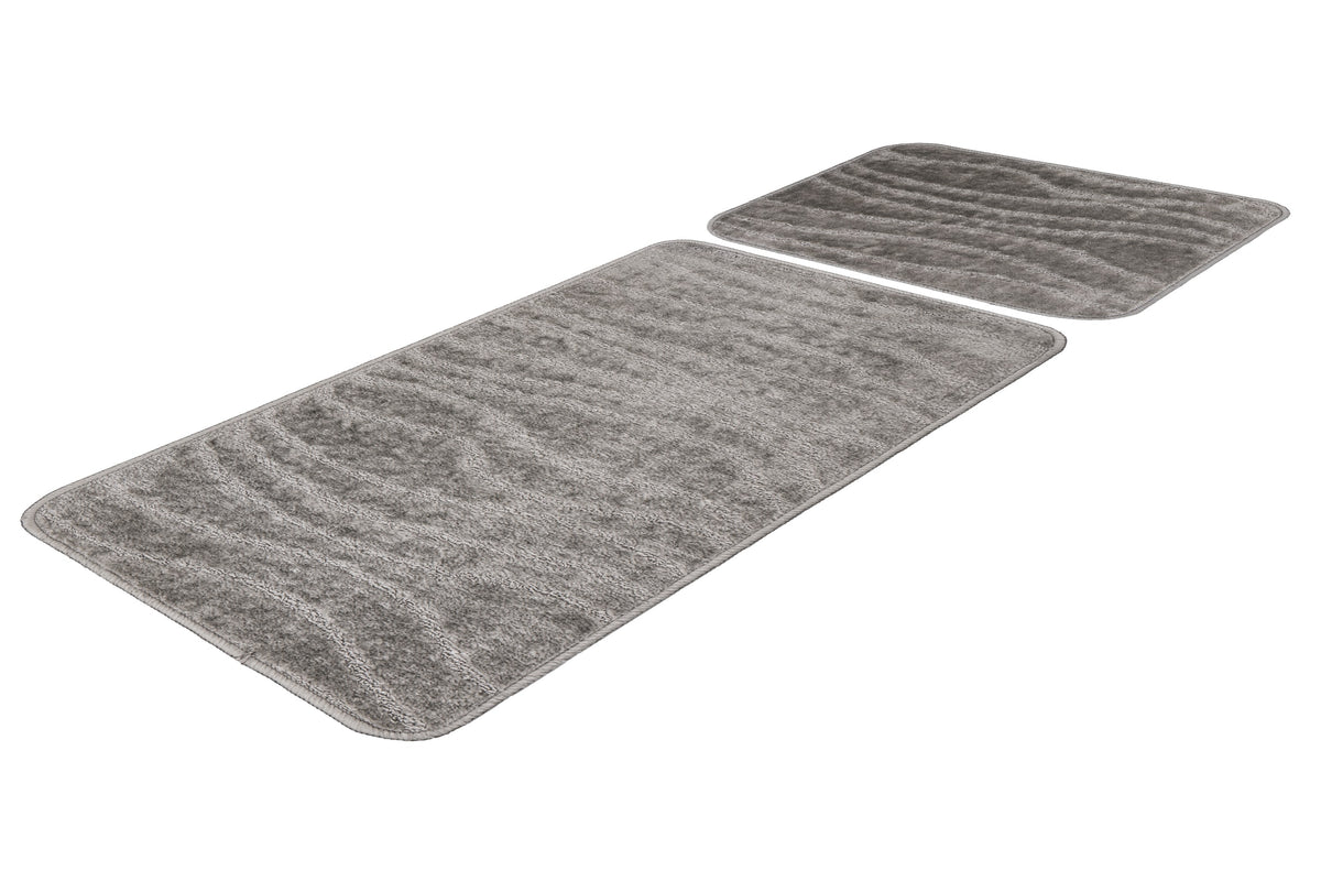 Tapis de bain Lagoon 225 argent, lot de 2