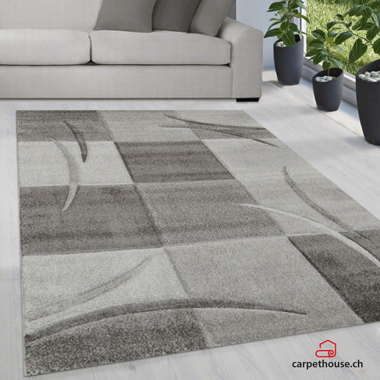 Designer Teppich Diamond Karo Grau