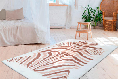 Rabbit Animal 400 Elfenbein / Taupe / Weiss – Weicher Hochflorteppich